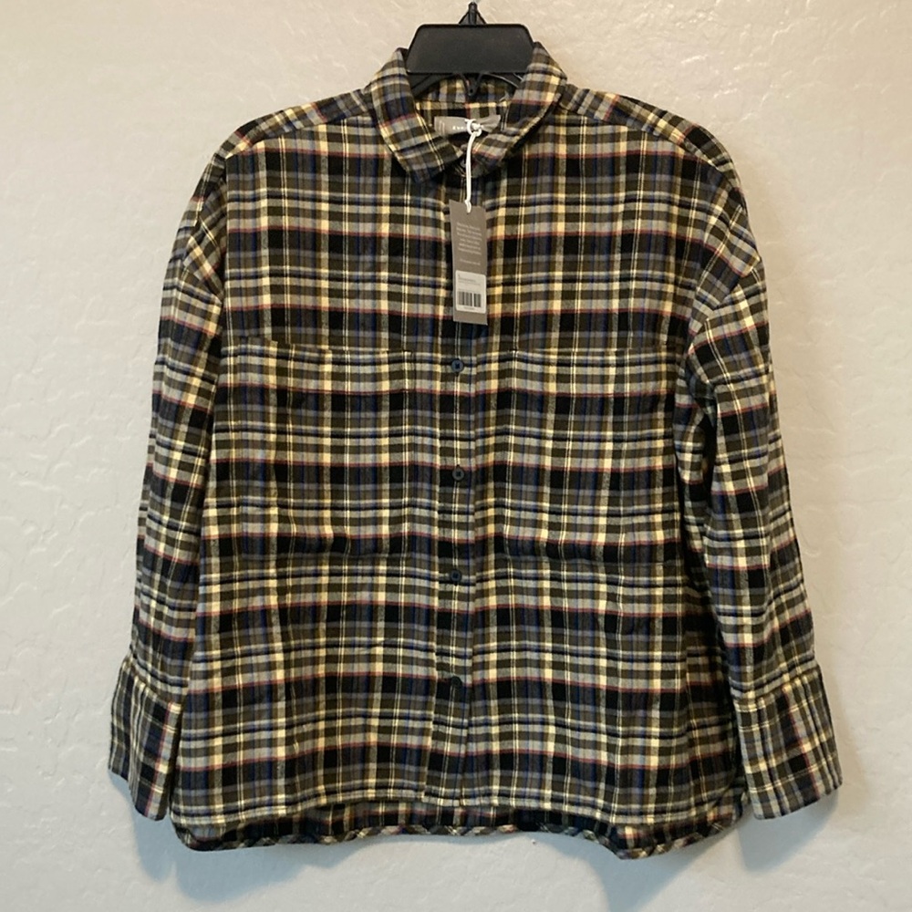 EVERLANE BOXY FLANNEL BUTTON UP